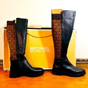 Michael Kors Ridley Monogram Leather Boots
